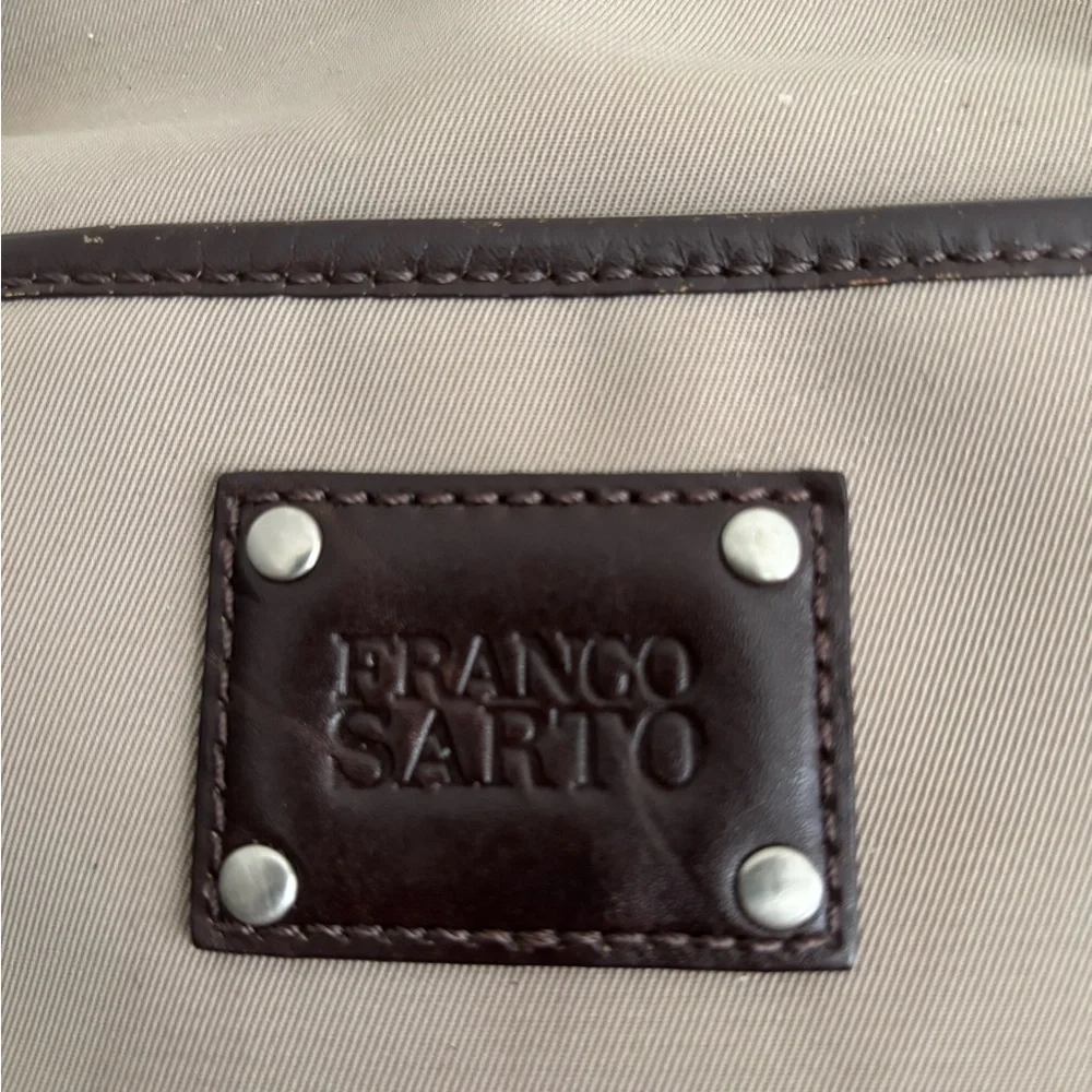 FRANCO SARTO CANVAS & LEATHER WEEKENDER SOLID BOTTOM LENGTH 21” BY 12”
